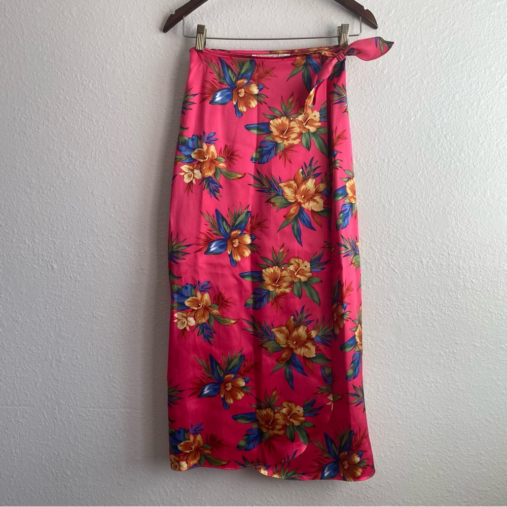 Vintage Victoria's Secret Silk Floral Wrap Skirt Sarong